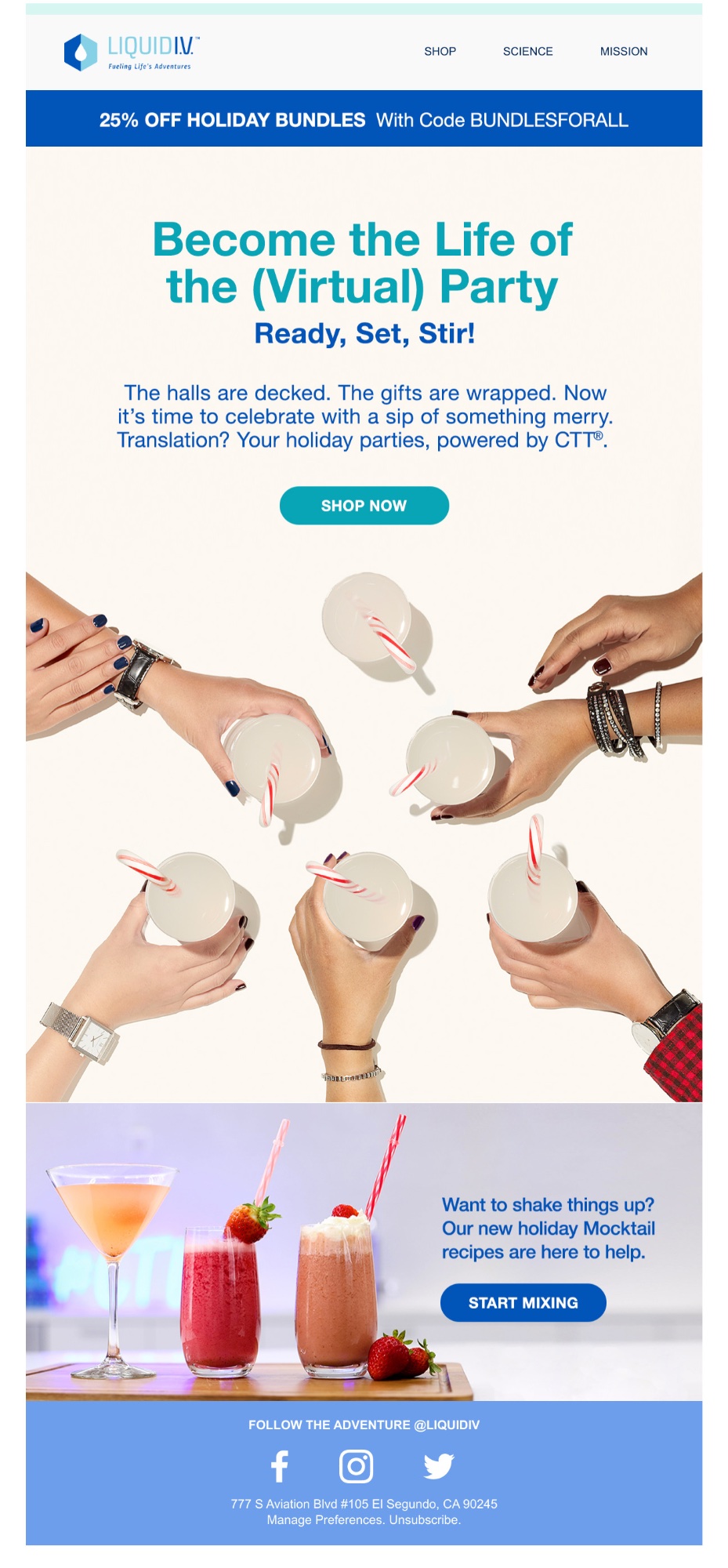 LIV Holiday Mocktails